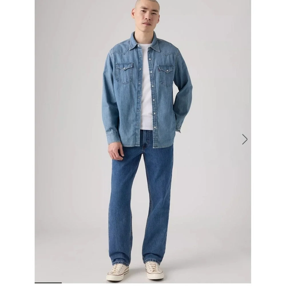 Levis 550 Relaxed Fit Tapered Leg Blue Jeans Mens 34x30 Medium Wash Denim